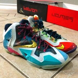 New NIKE LEBRON XI 11 Premium  "WHAT THE" Galaxy, ASG, MVP 650884-400 Sz 11 DS